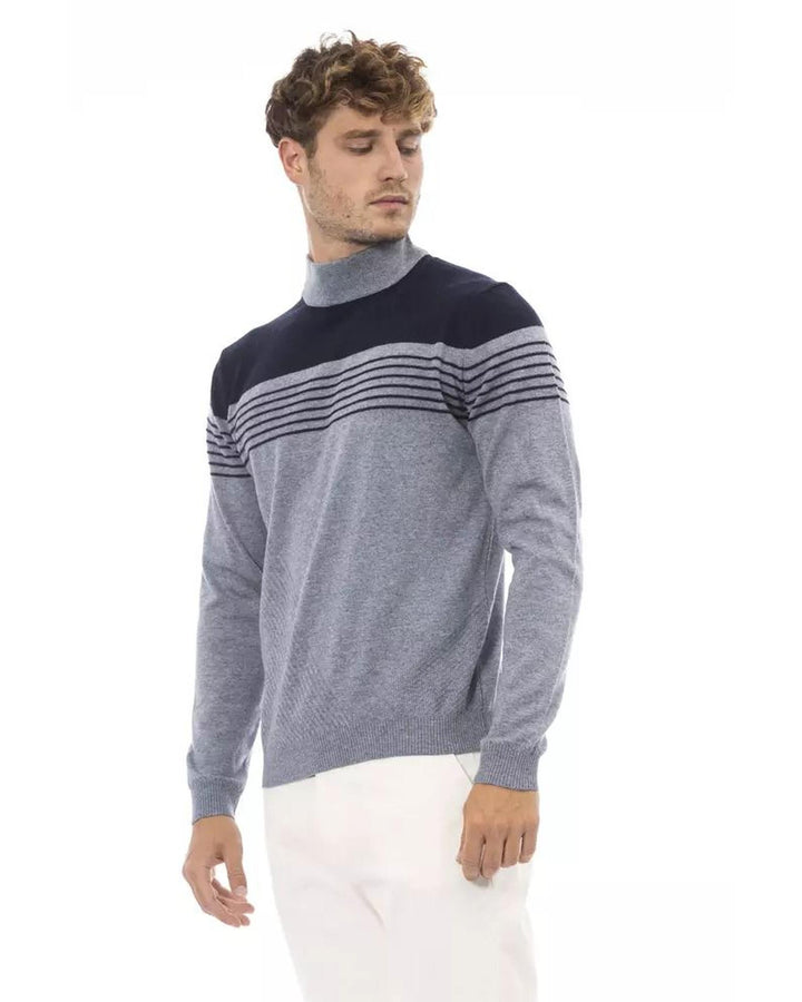 Alpha Studio Men's Light Blue Viscose Sweater - 48 IT