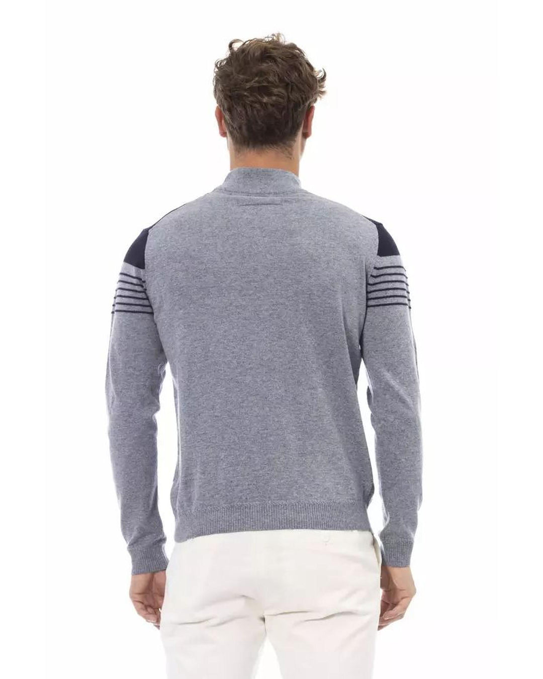 Alpha Studio Men's Light Blue Viscose Sweater - 50 IT