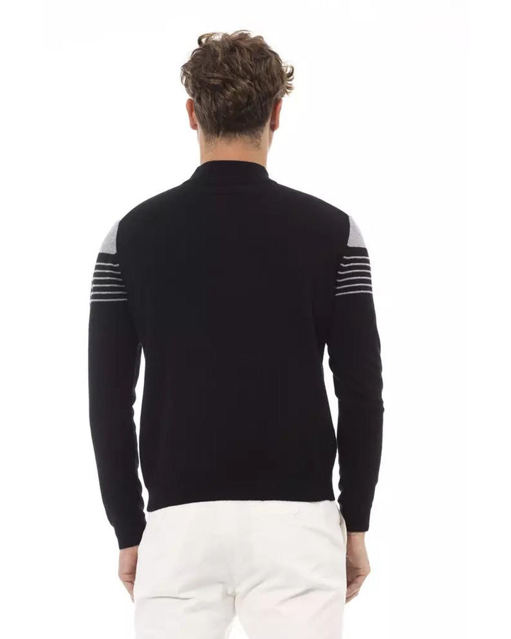 Alpha Studio Men's Black Viscose Sweater - 46 IT