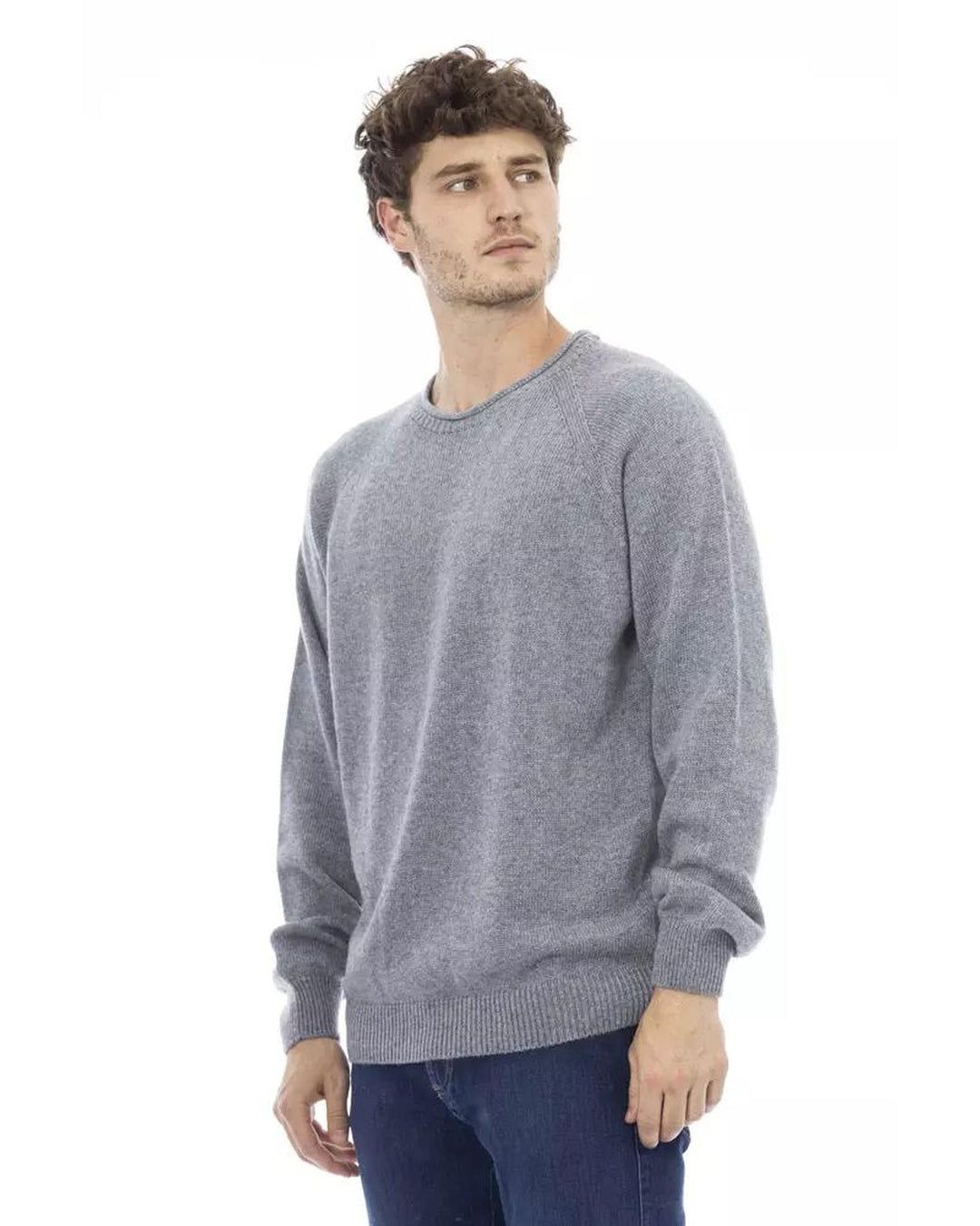 Alpha Studio Men's Light Blue Viscose Sweater - 46 IT