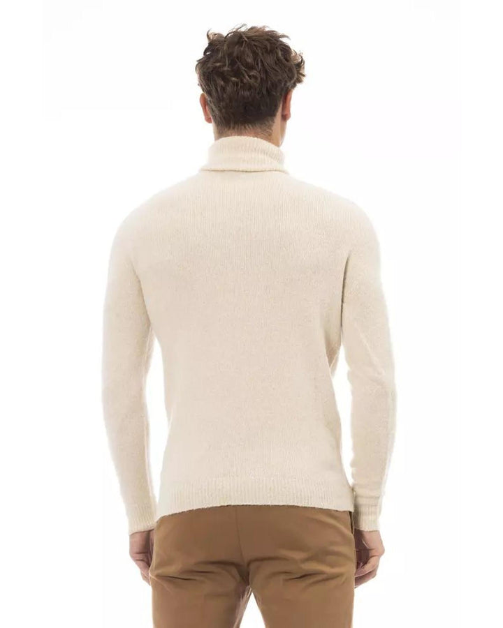 Alpha Studio Men's Beige Alpaca Leather Sweater - 52 IT