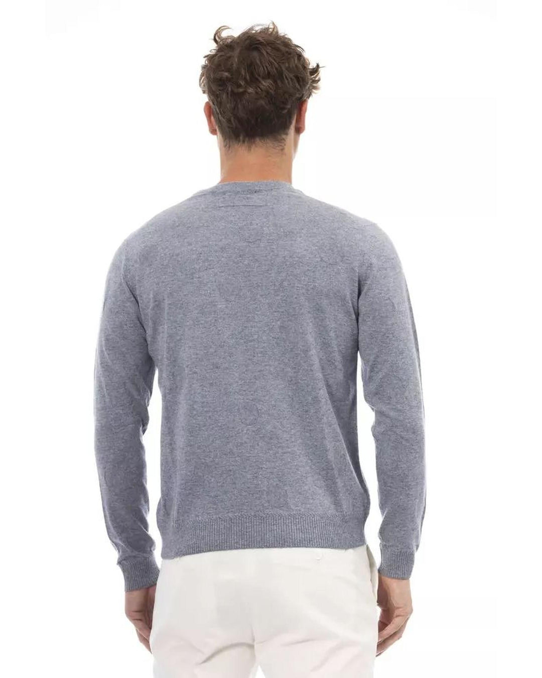 Alpha Studio Men's Light Blue Viscose Sweater - 50 IT