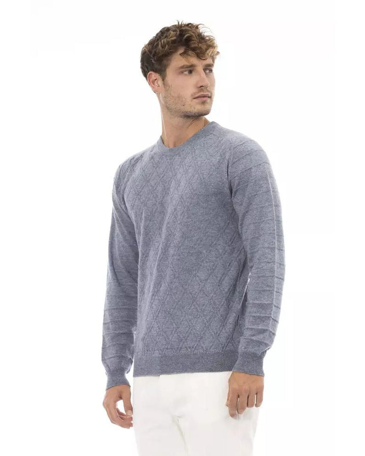 Alpha Studio Men's Light Blue Viscose Sweater - 46 IT