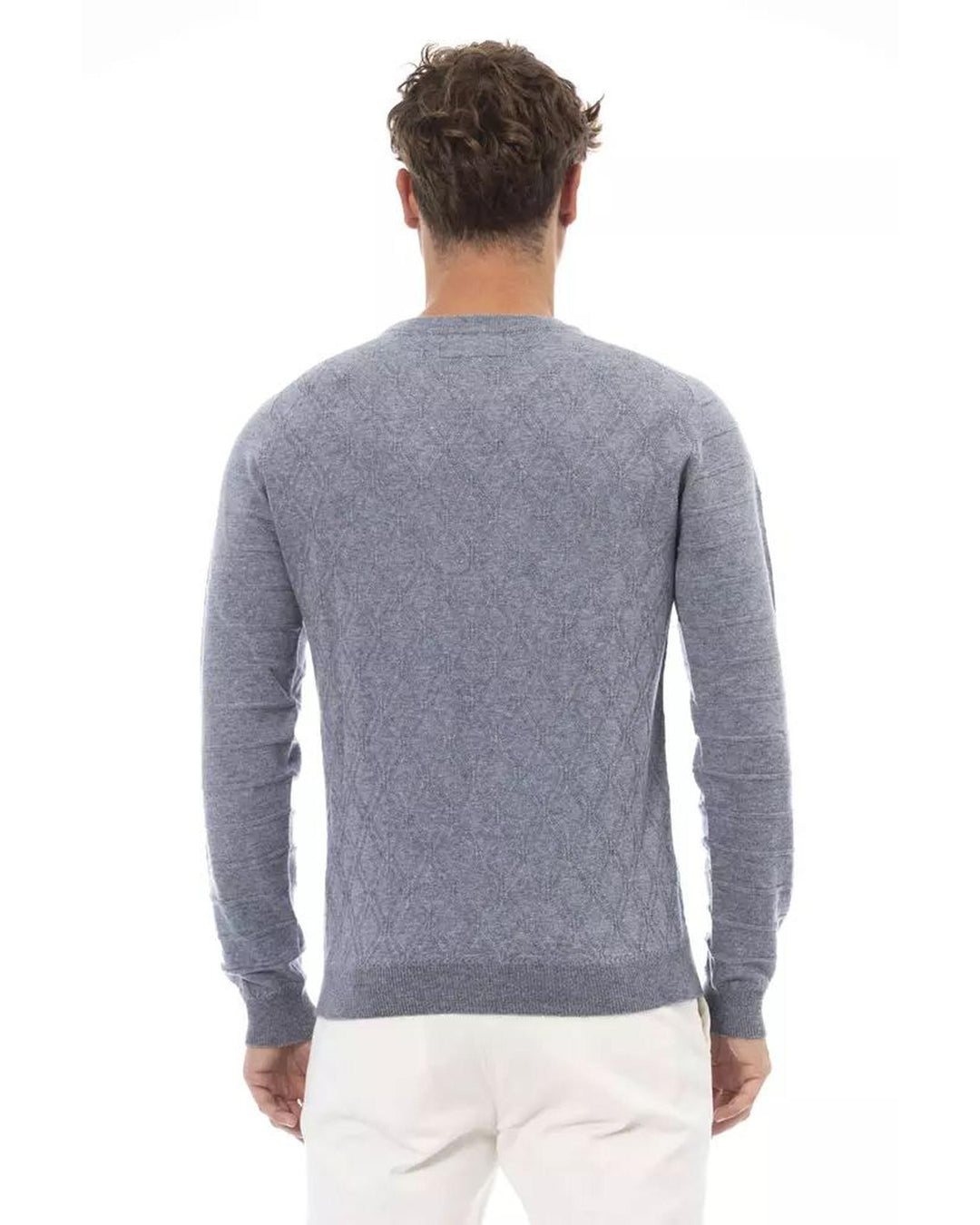 Alpha Studio Men's Light Blue Viscose Sweater - 48 IT