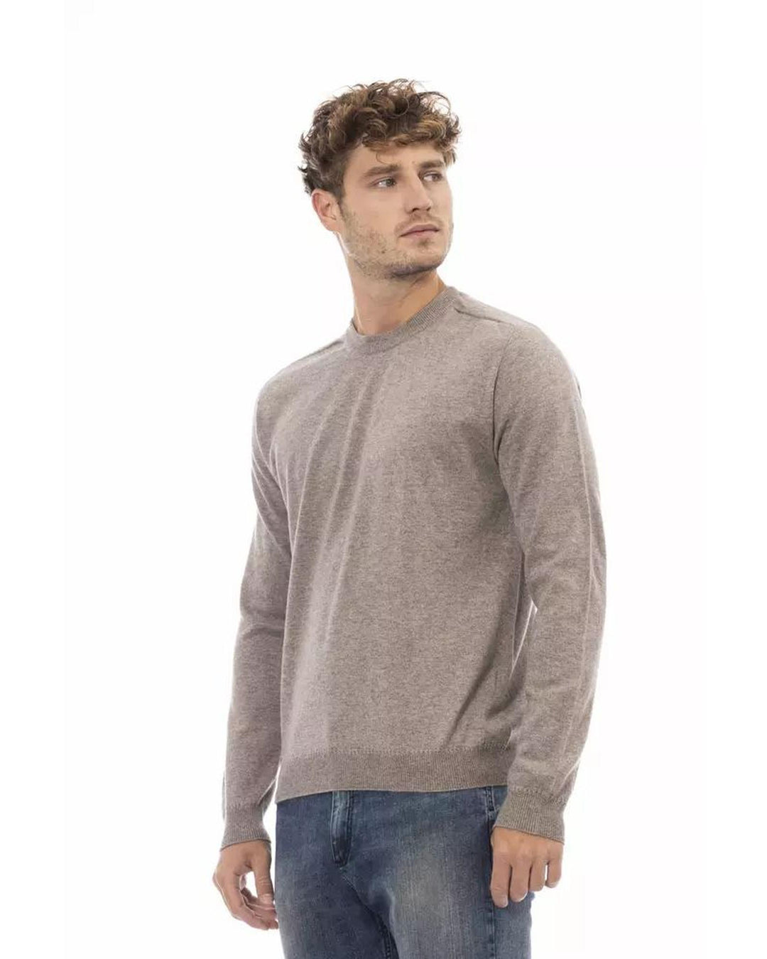 Alpha Studio Men's Beige Viscose Sweater - 48 IT