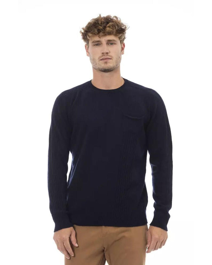 Alpha Studio Men's Blue Viscose Sweater - 46 IT