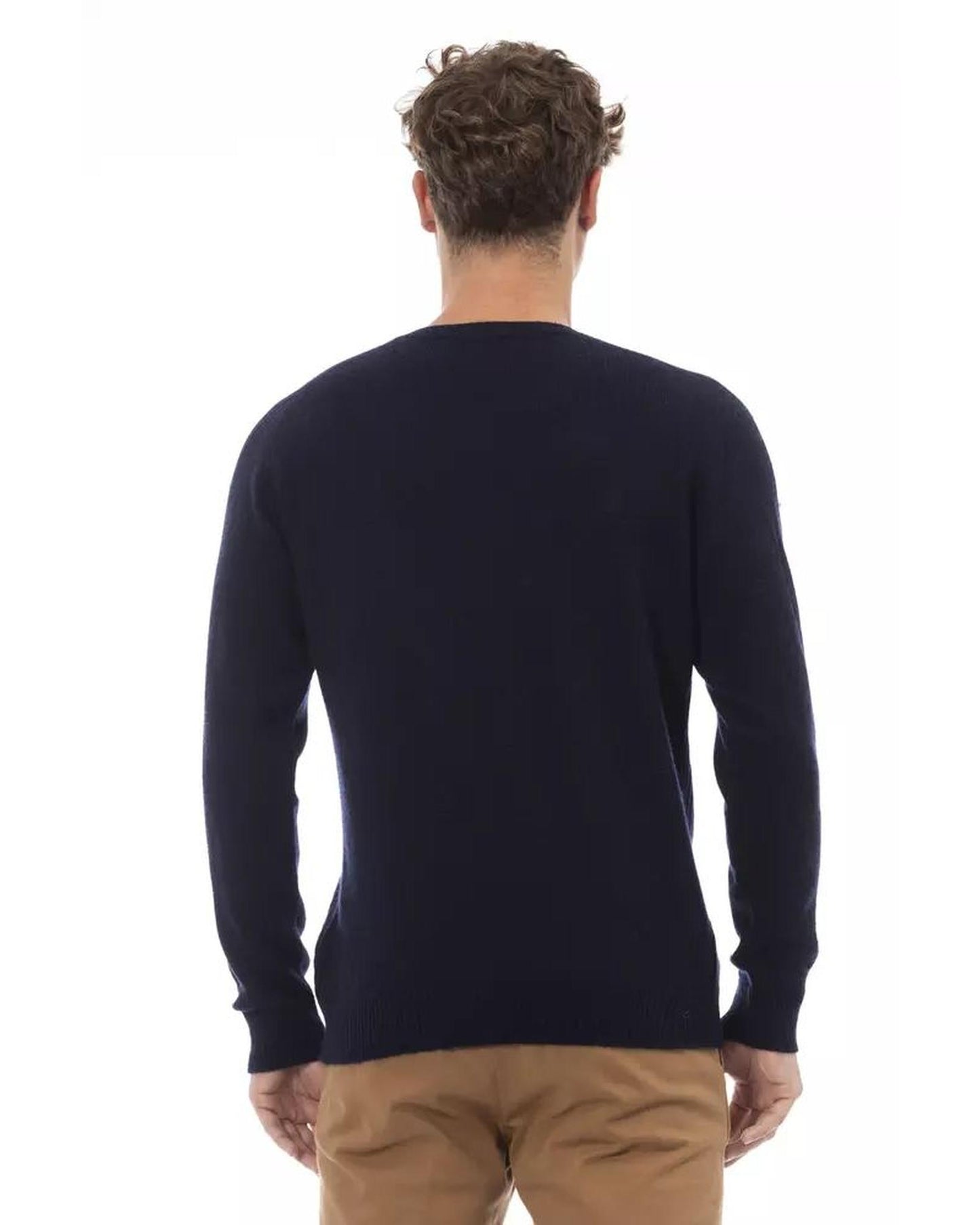 Alpha Studio Men's Blue Viscose Sweater - 46 IT