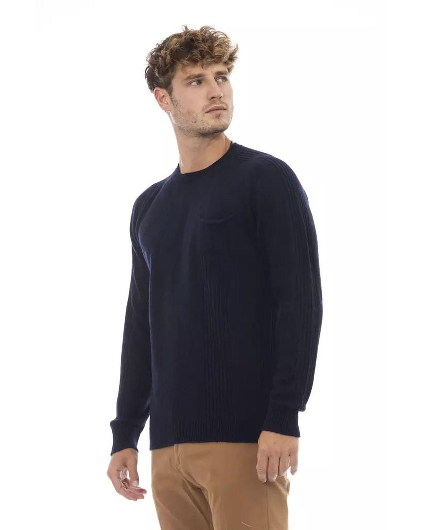 Alpha Studio Men's Blue Viscose Sweater - 50 IT