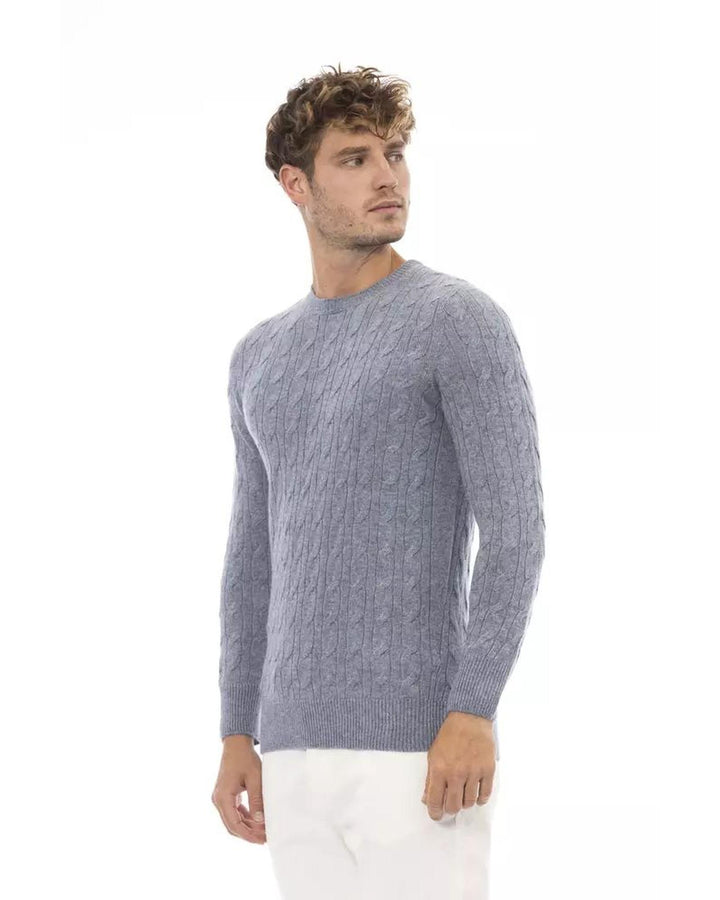 Alpha Studio Men's Light Blue Viscose Sweater - 46 IT