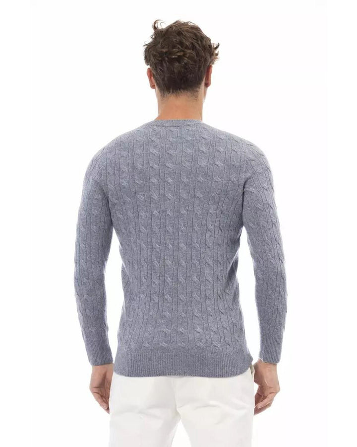 Alpha Studio Men's Light Blue Viscose Sweater - 48 IT