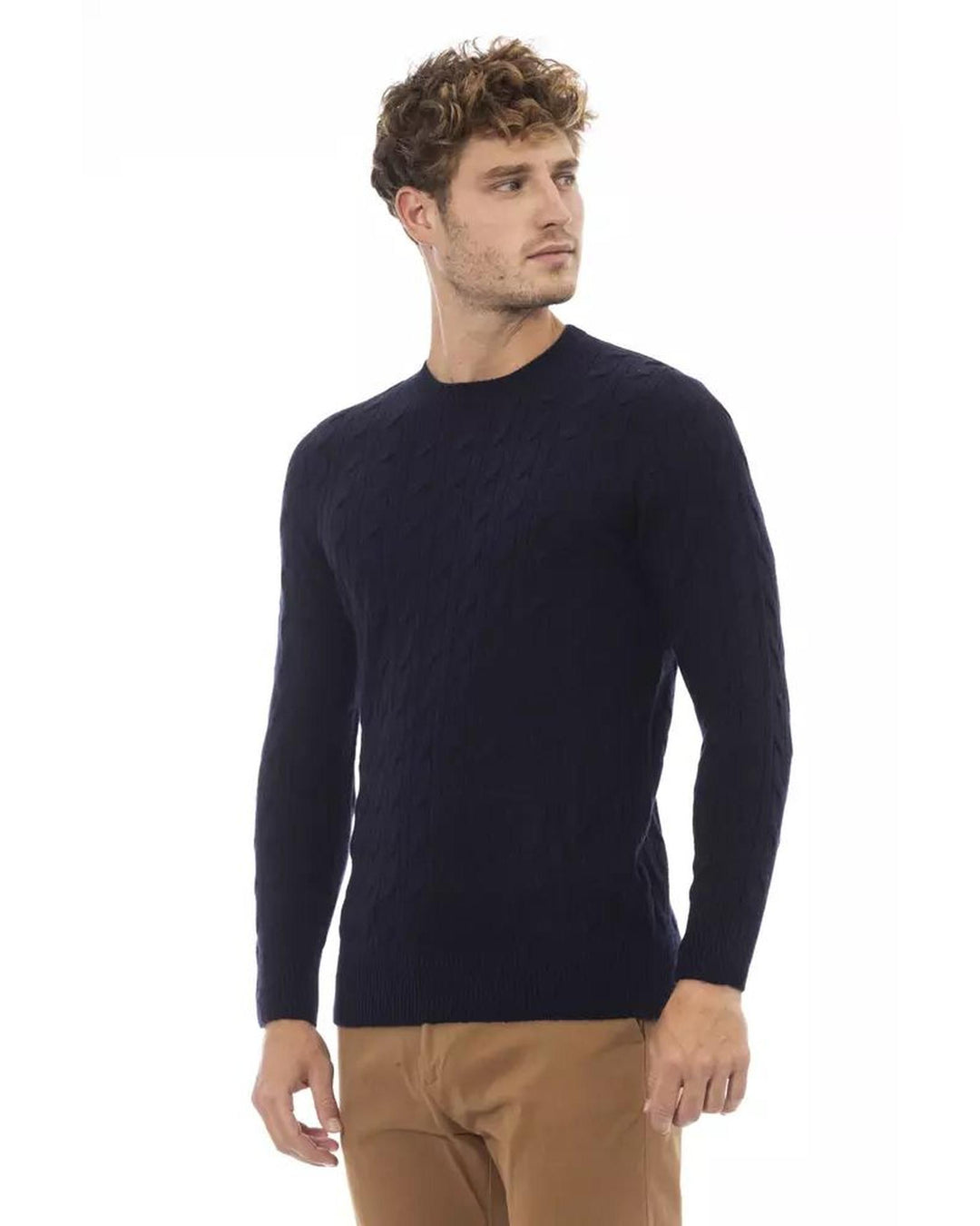 Alpha Studio Men's Blue Viscose Sweater - 46 IT