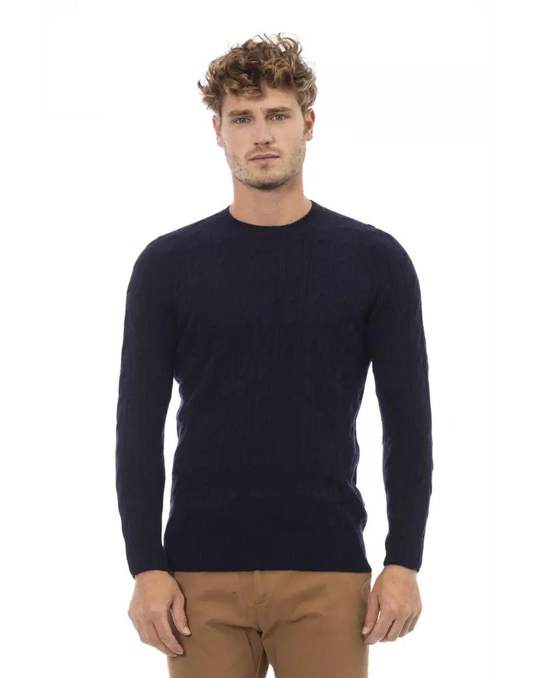 Alpha Studio Men's Blue Viscose Sweater - 48 IT