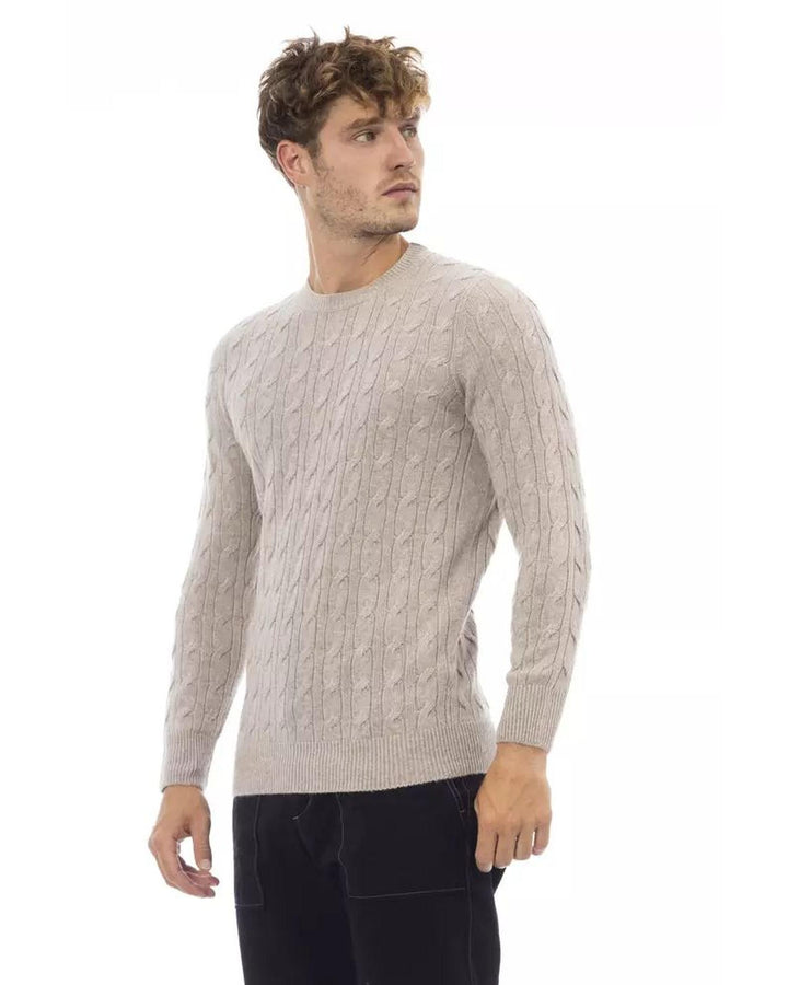 Alpha Studio Men's Beige Viscose Sweater - 46 IT