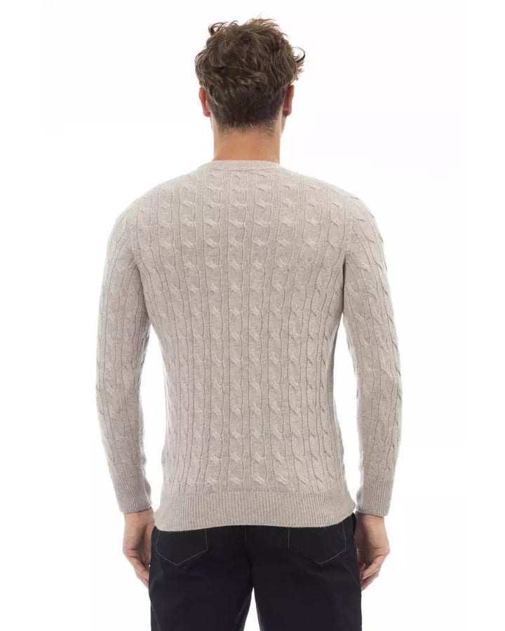 Alpha Studio Men's Beige Viscose Sweater - 48 IT