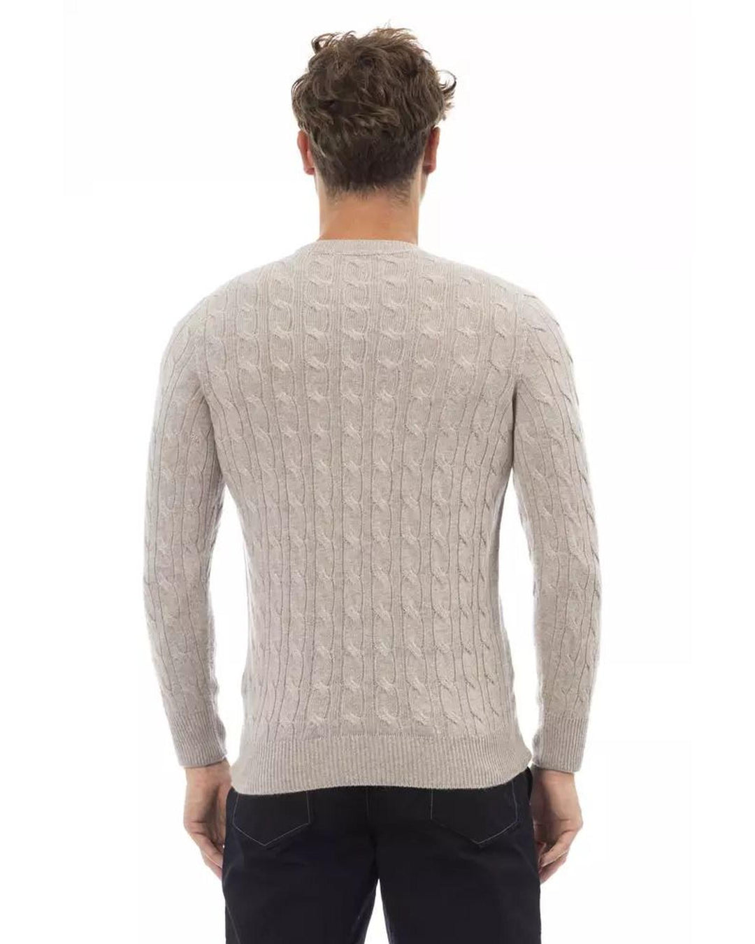 Alpha Studio Men's Beige Viscose Sweater - 50 IT