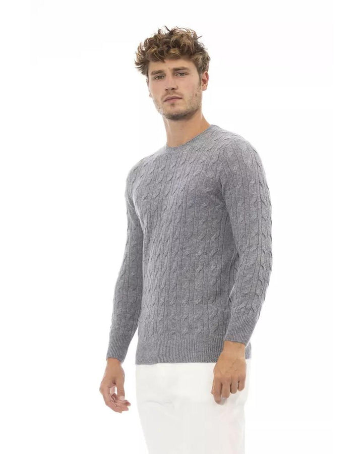 Alpha Studio Men's Gray Viscose Sweater - 46 IT