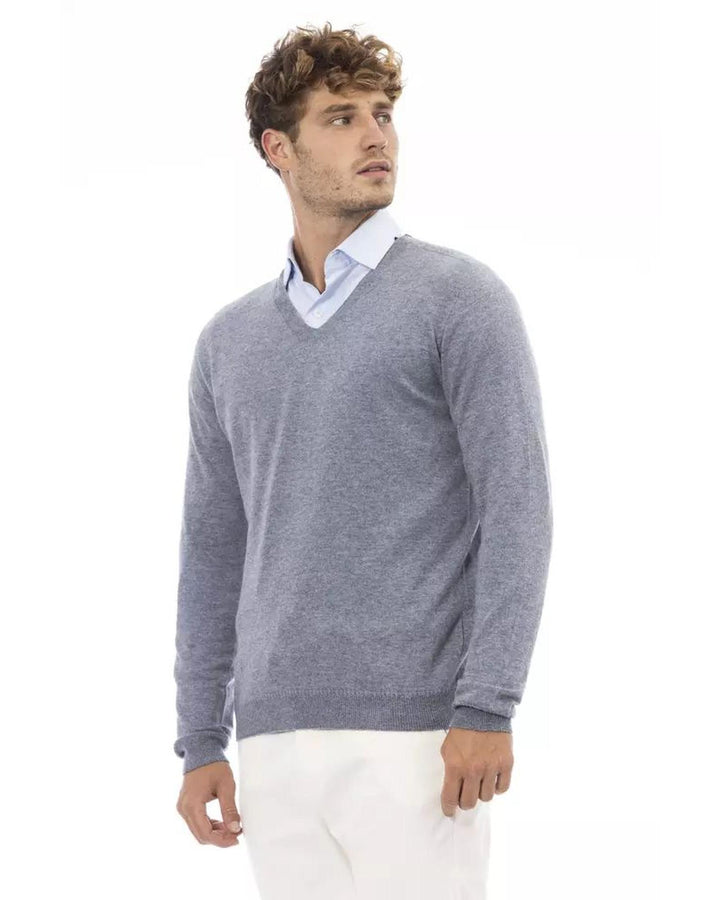 Alpha Studio Men's Light Blue Viscose Sweater - 56 IT