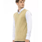 Alpha Studio Men's Beige Viscose Vest - 50 IT