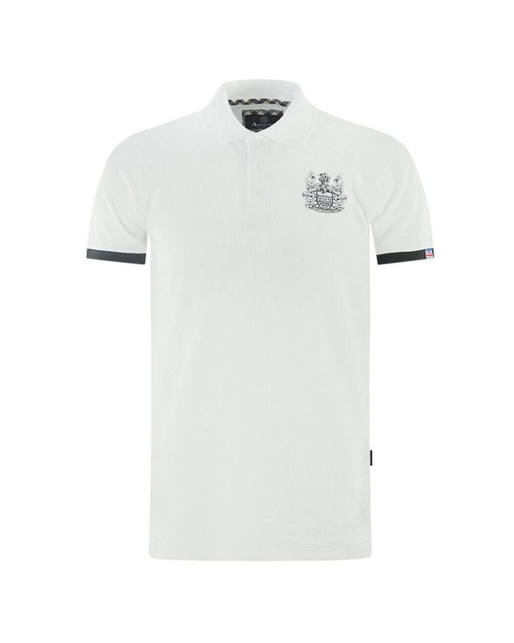 Aquascutum Men's White Cotton Polo Shirt - L