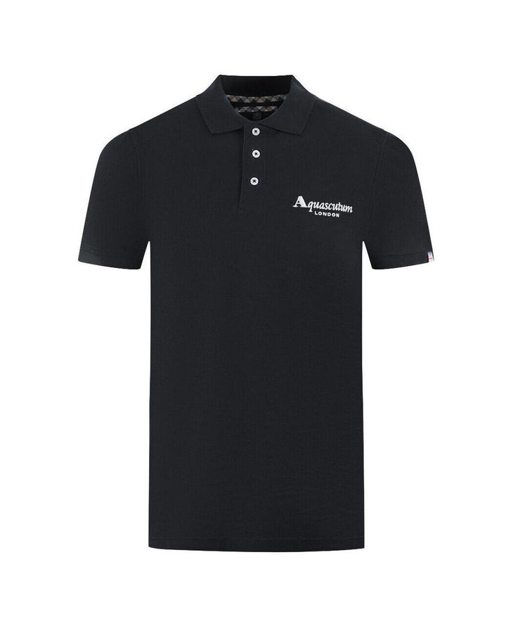 Aquascutum Men's Black Cotton Polo Shirt - 2XL