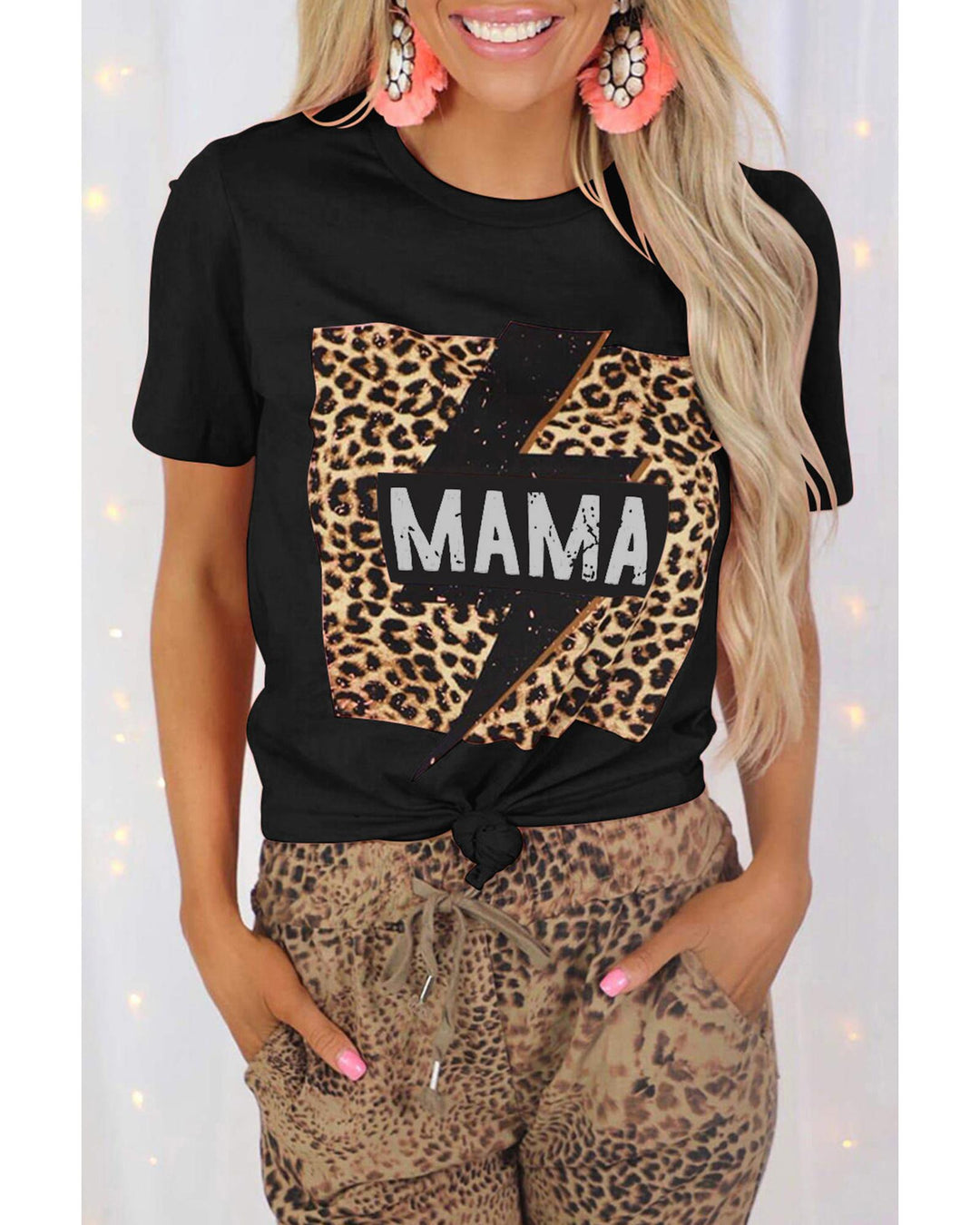 Azura Exchange Leopard Lightning Print Graphic T-shirt - 2XL