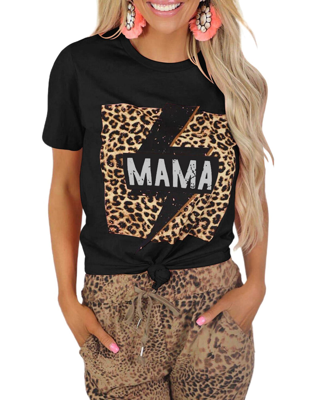 Azura Exchange Leopard Lightning Print Graphic T-shirt - 2XL