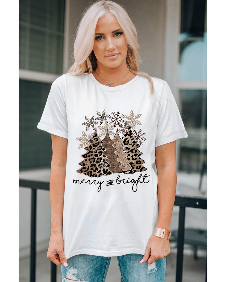 Azura Exchange Leopard Christmas Tree Graphic Print T-Shirt - 2XL