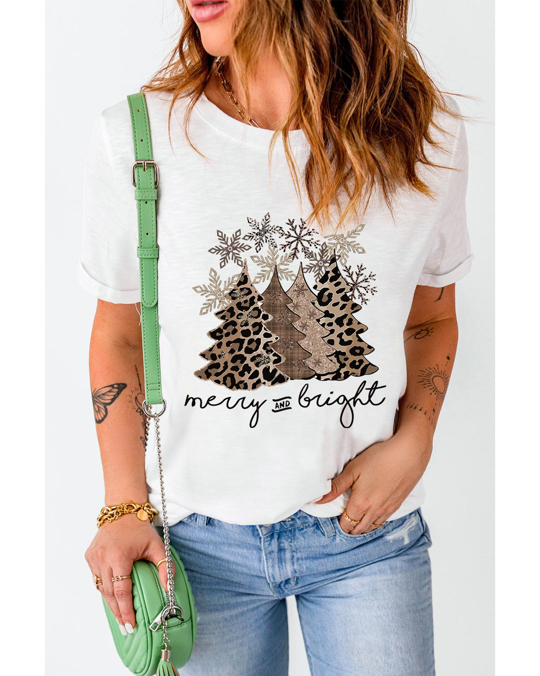 Azura Exchange Leopard Christmas Tree Graphic Print T-Shirt - 2XL