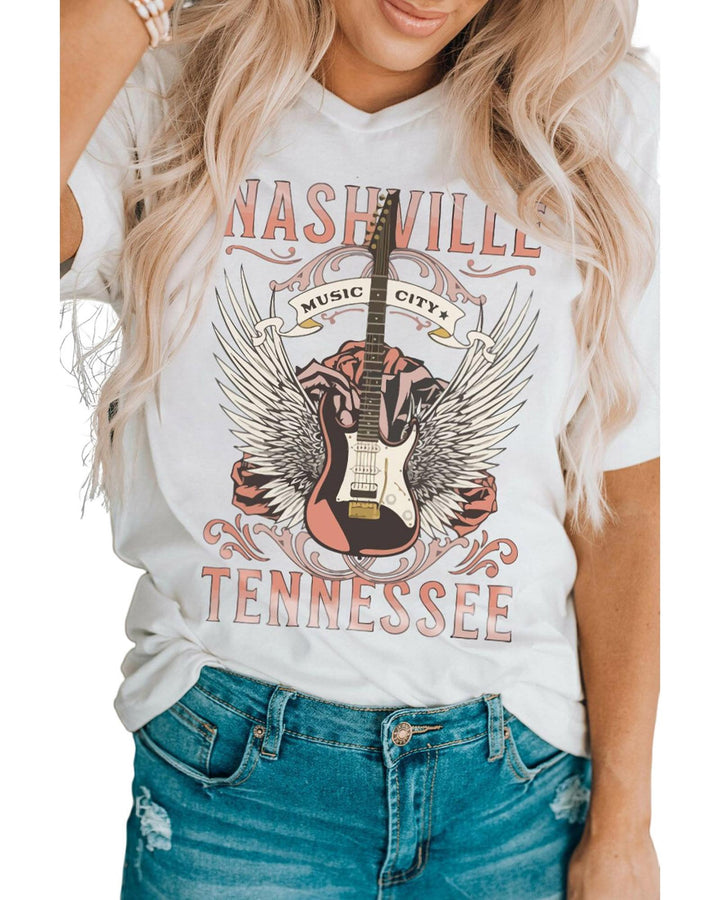 Azura Exchange Music City Guitar Graphic Print Tee - 2XL