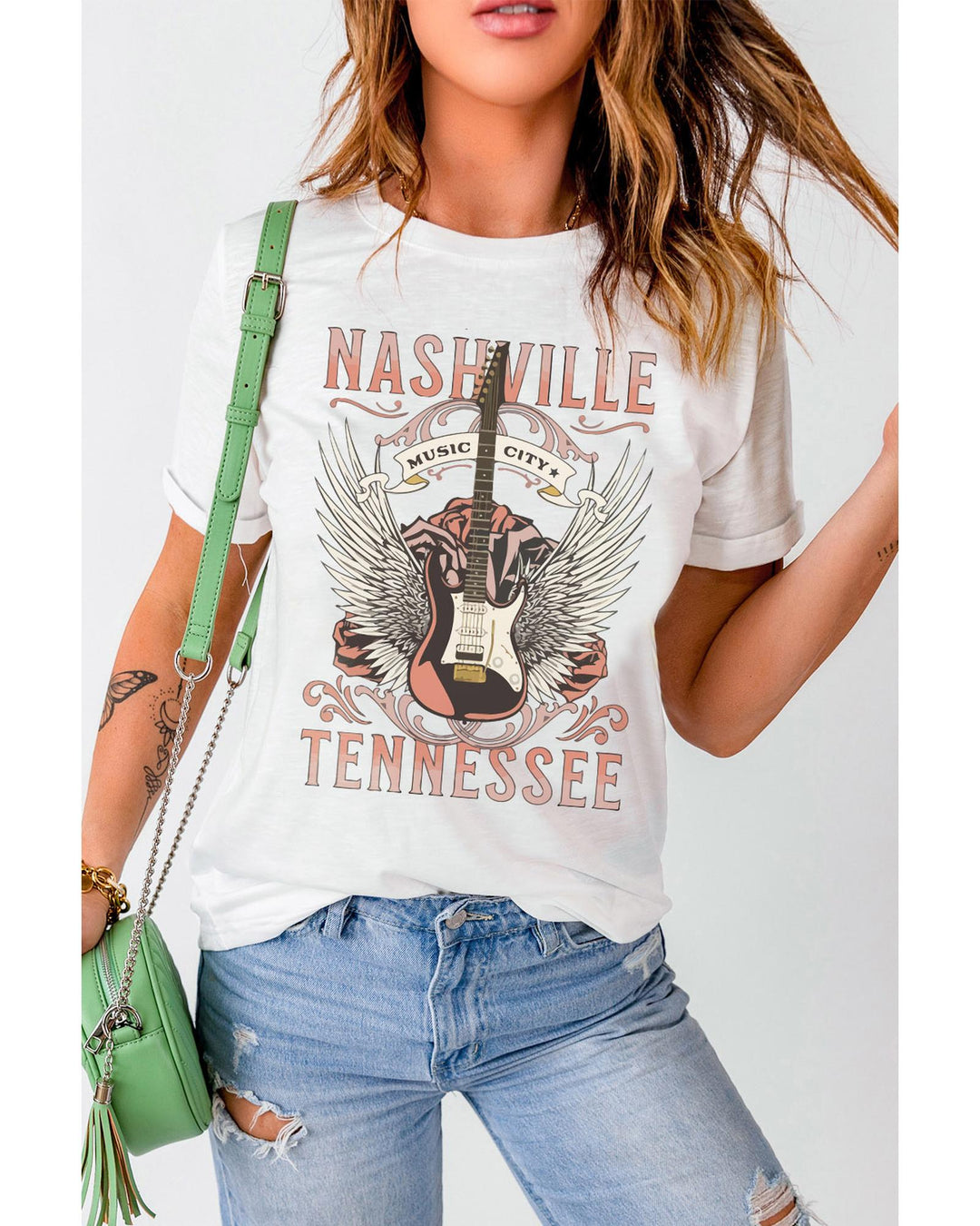 Azura Exchange Music City Guitar Graphic Print Tee - 2XL