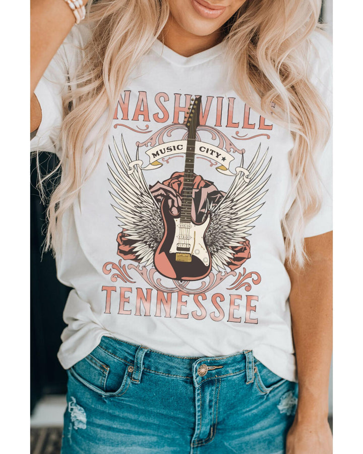 Azura Exchange Music City Guitar Graphic Print Tee - 2XL