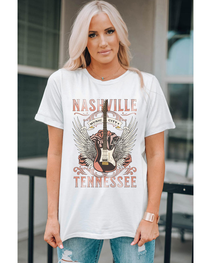 Azura Exchange Music City Guitar Graphic Print Tee - 2XL