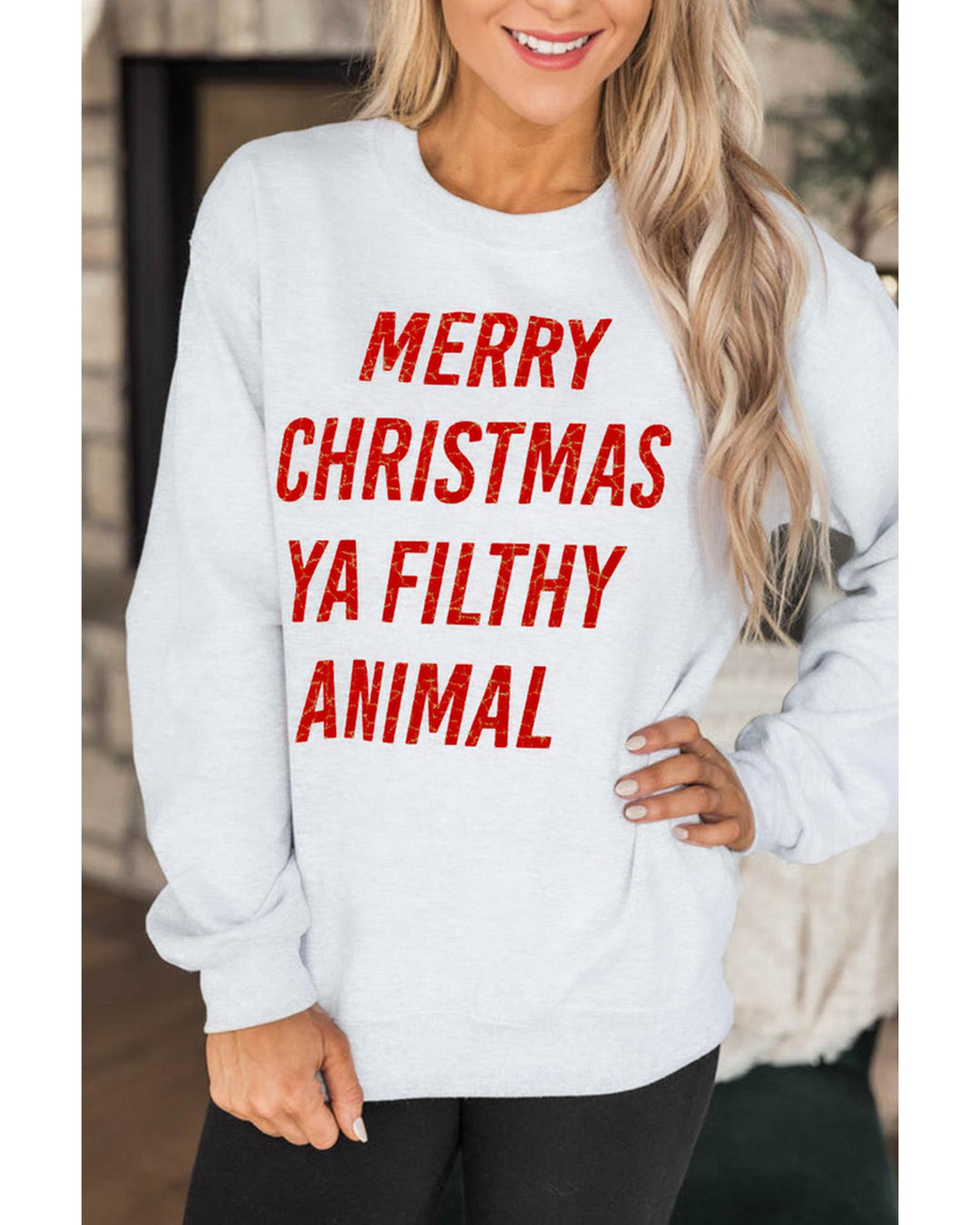 Azura Exchange Graphic Sweatshirt - Merry Christmas Ya Filthy Animal - 2XL