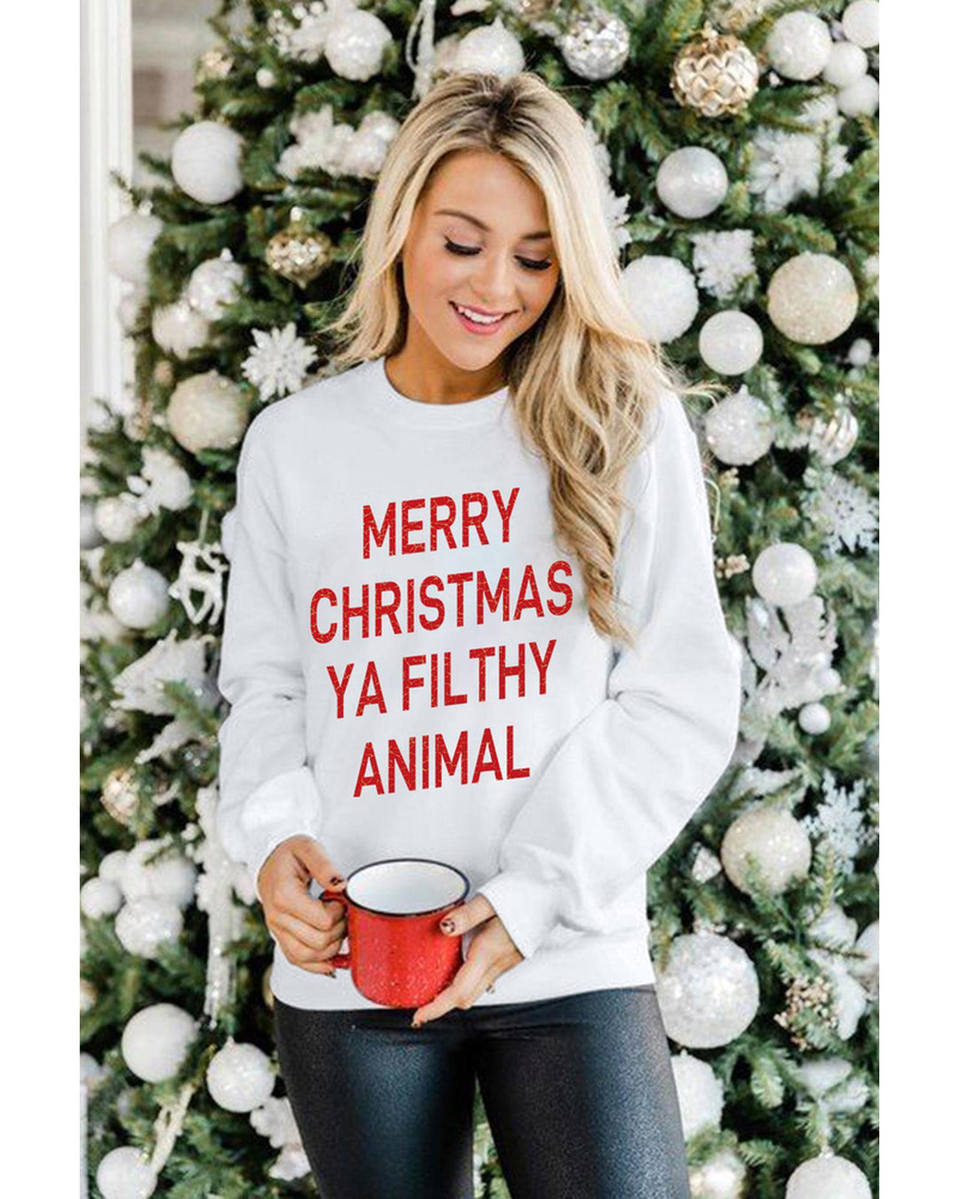 Azura Exchange Graphic Sweatshirt - Merry Christmas Ya Filthy Animal - 2XL