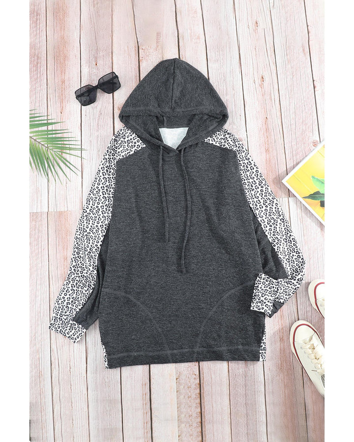 Azura Exchange Patchwork Leopard Pullover Hoodie - L