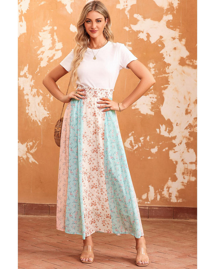 Azura Exchange Floral Print Maxi Skirt - L