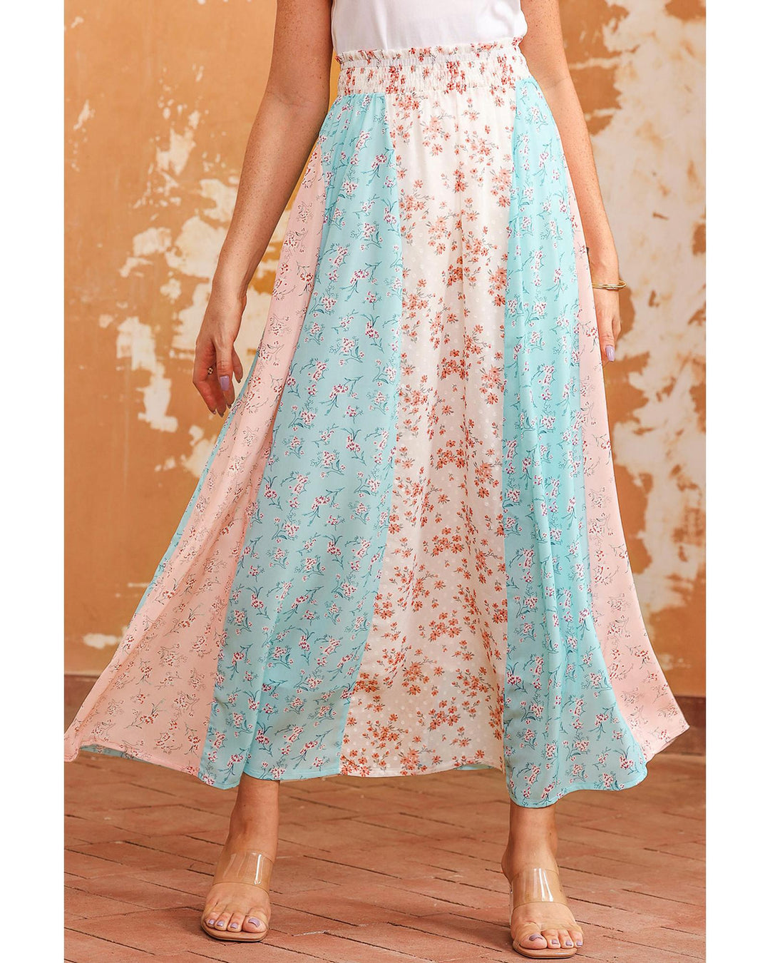 Azura Exchange Floral Print Maxi Skirt - S