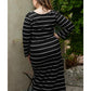 Azura Exchange Black Plus Size Striped Loose Long Shift Dress - 1X