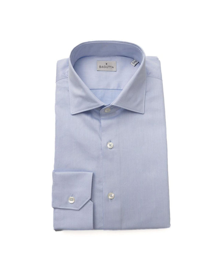 Bagutta Men's Light Blue Cotton Shirt - 2XL