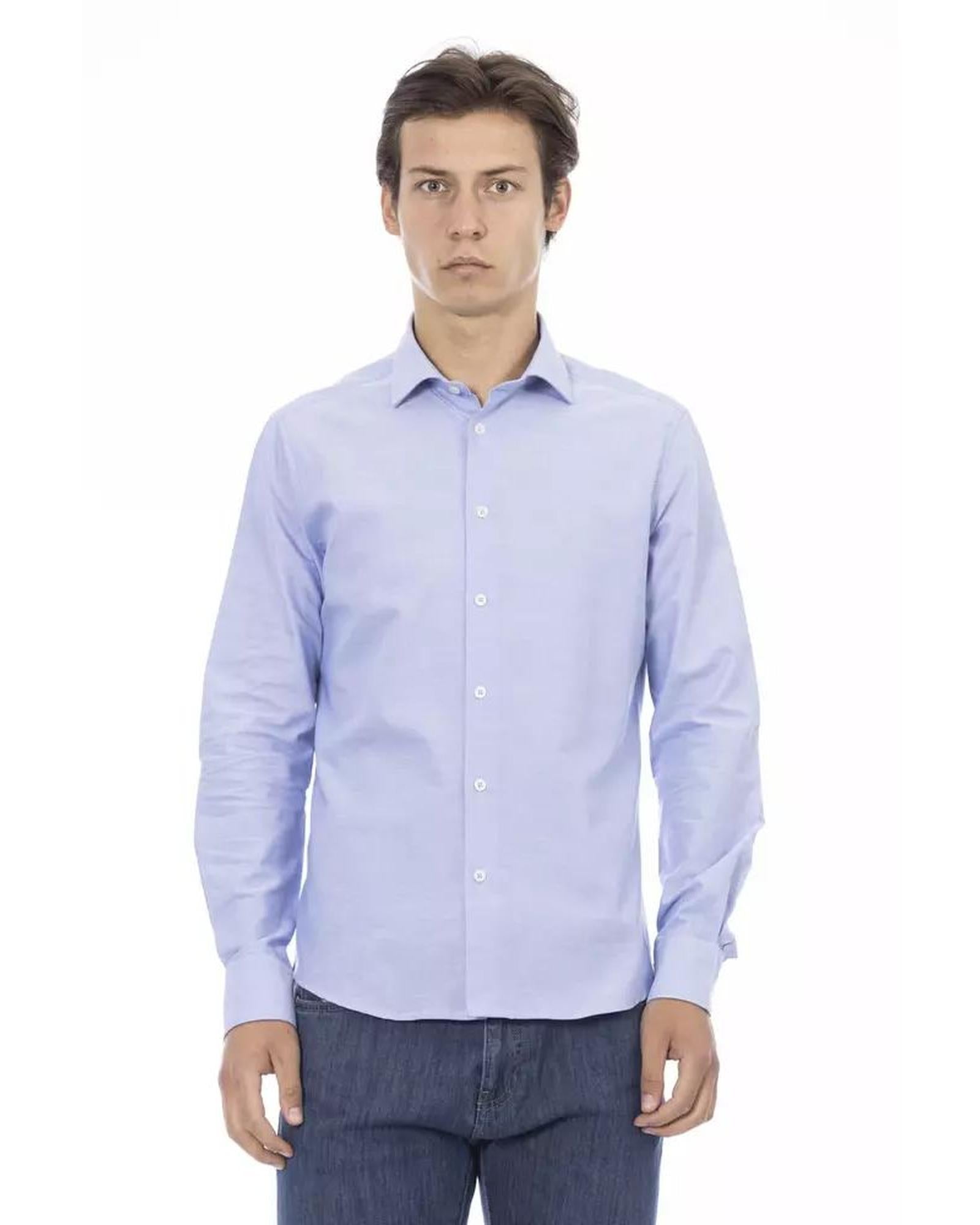 Baldinini Trend Men's Light Blue Cotton Shirt - L