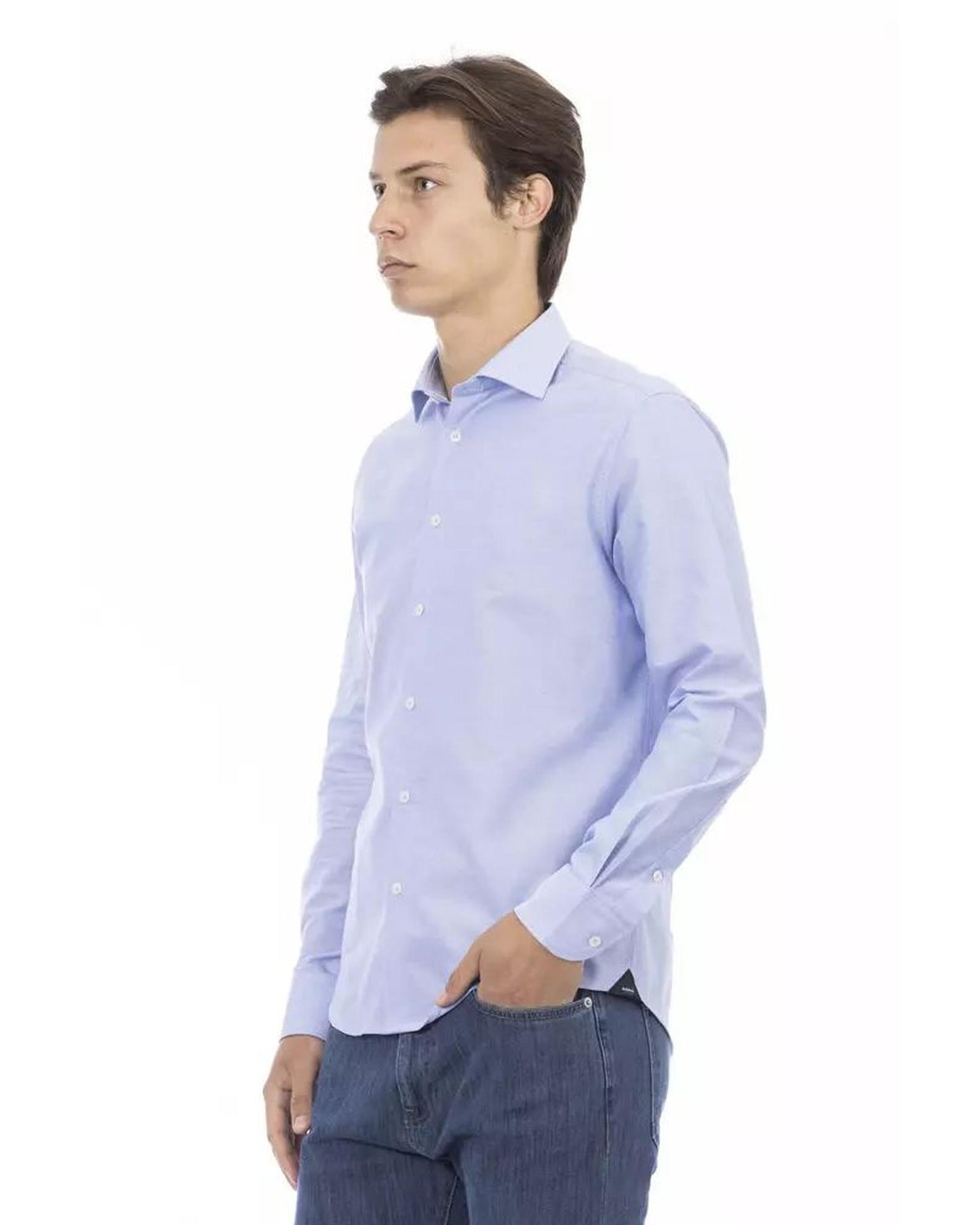 Baldinini Trend Men's Light Blue Cotton Shirt - XL