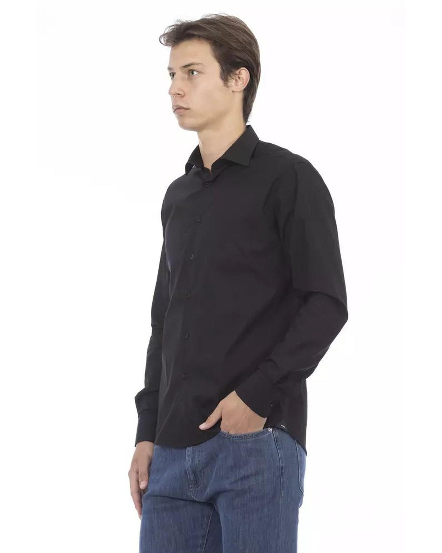 Baldinini Trend Men's Black Cotton Shirt - L