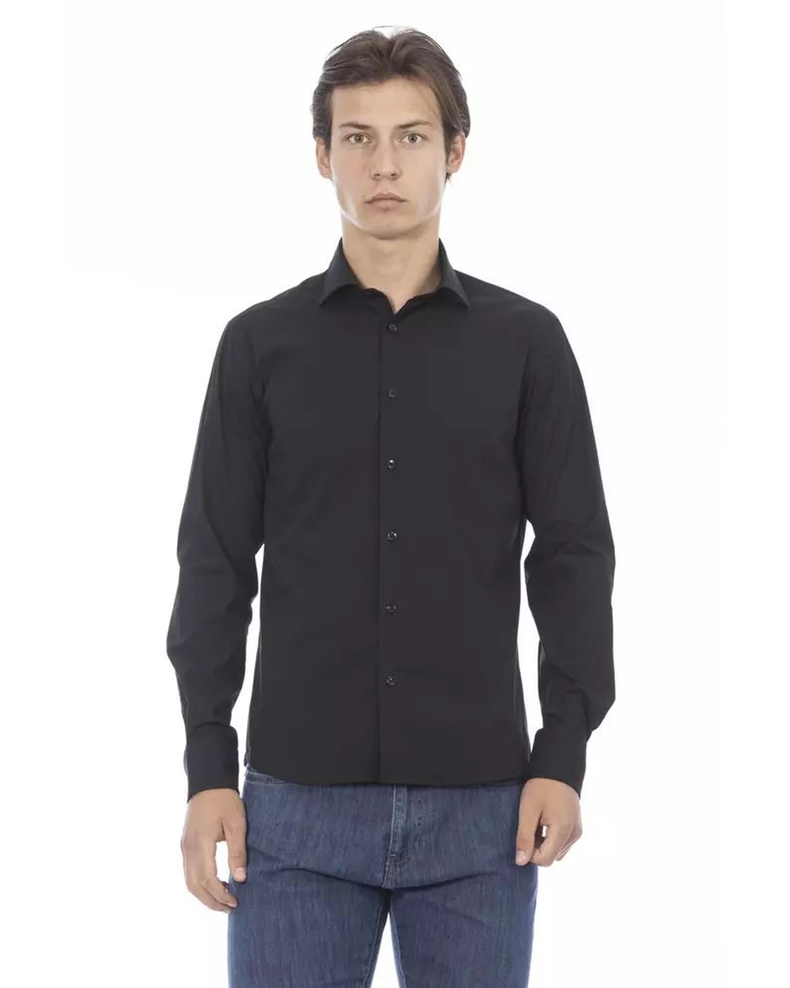 Baldinini Trend Men's Black Cotton Shirt - L