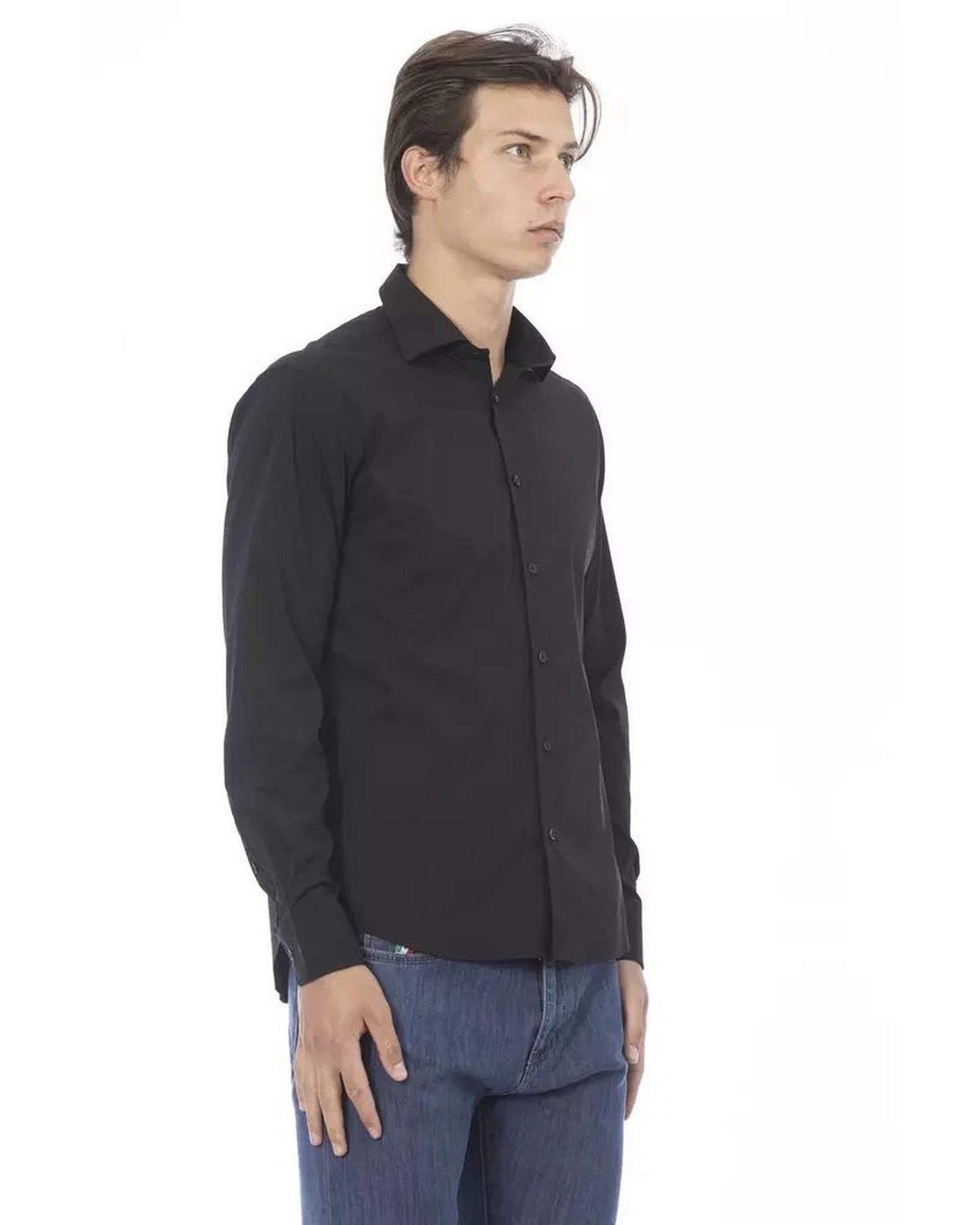 Baldinini Trend Men's Black Cotton Shirt - M