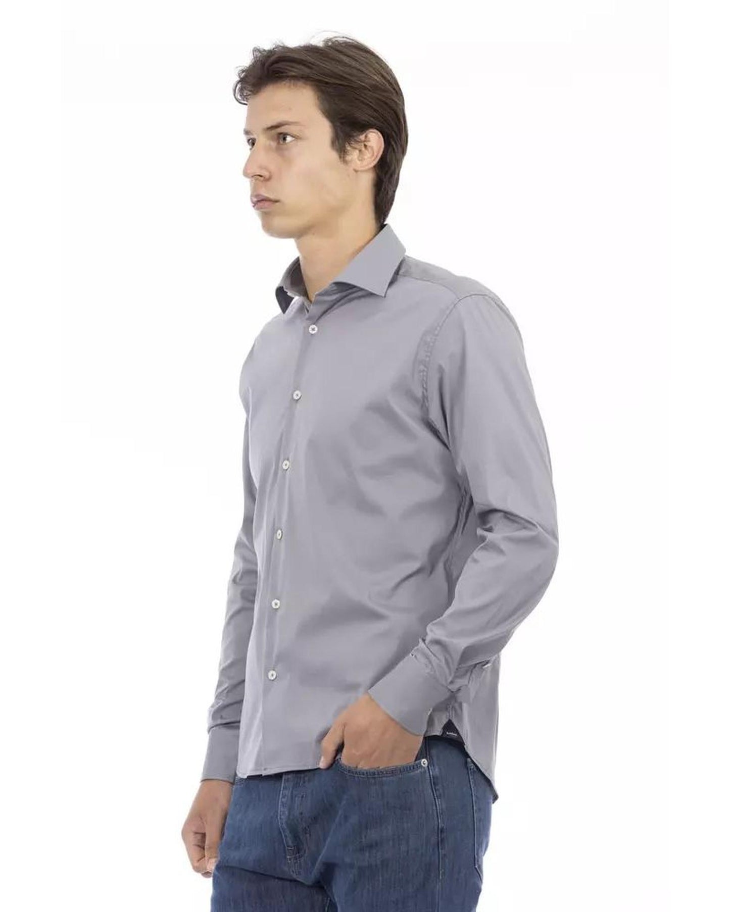 Baldinini Trend Men's Gray Cotton Shirt - XL