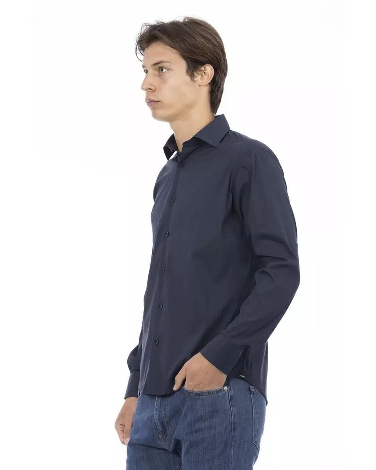 Baldinini Trend Men's Blue Cotton Shirt - L