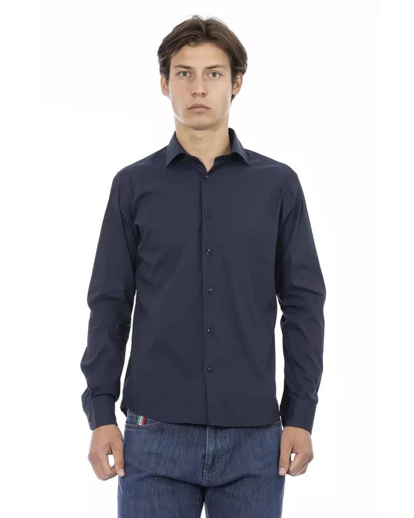 Baldinini Trend Men's Blue Cotton Shirt - M