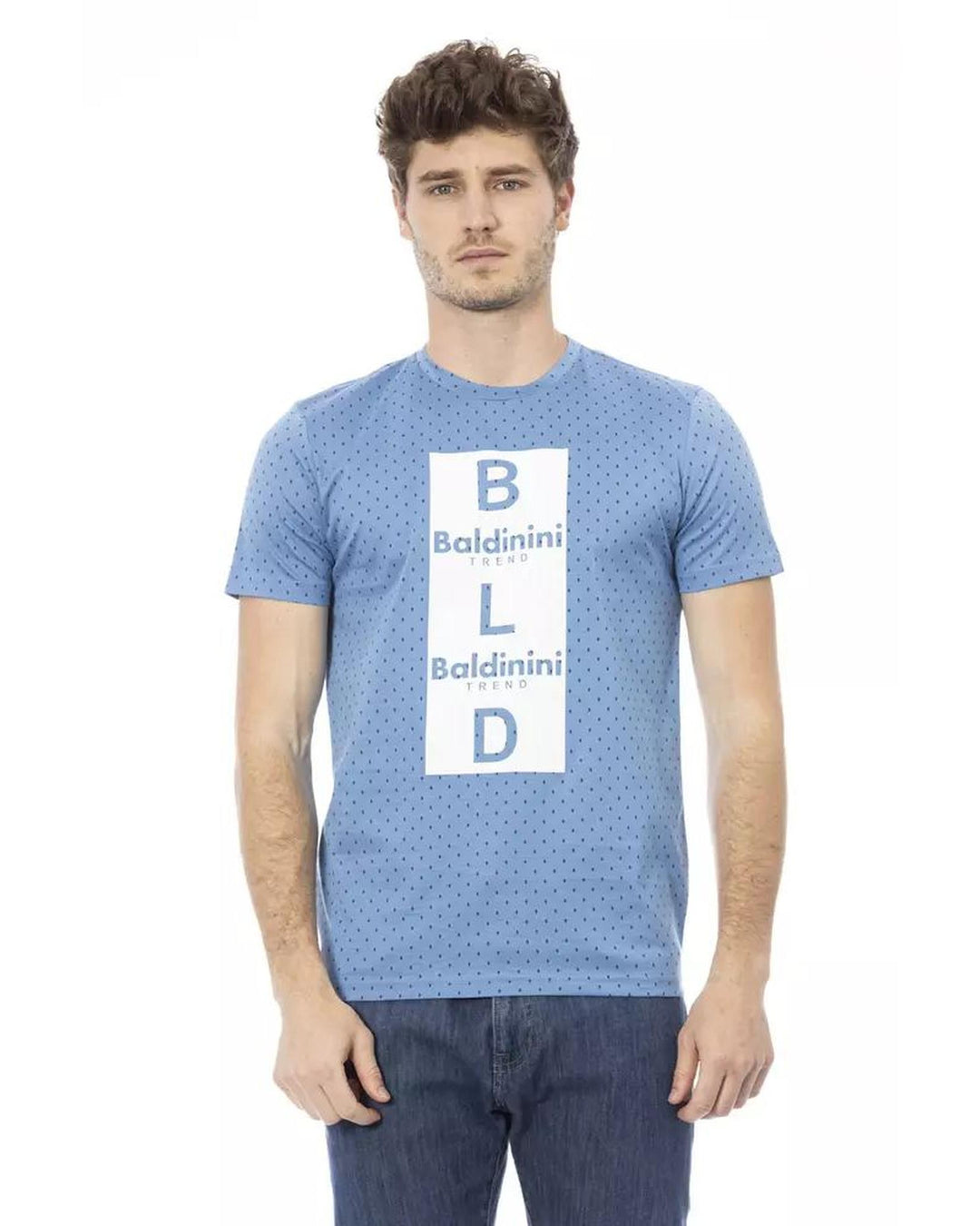 Baldinini Trend Men's Light Blue Cotton T-Shirt - M