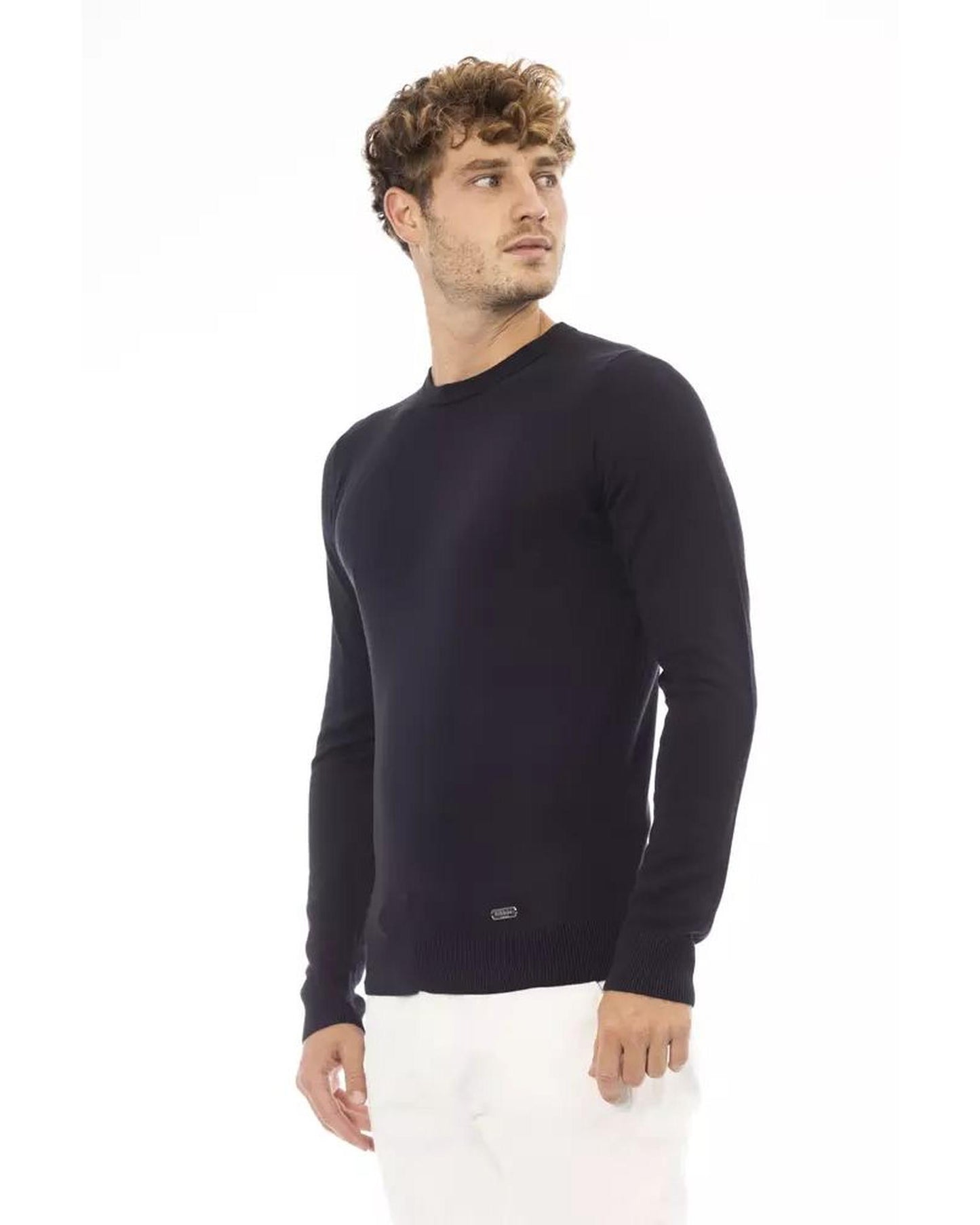 Baldinini Trend Men's Blue Modal Sweater - 52 IT