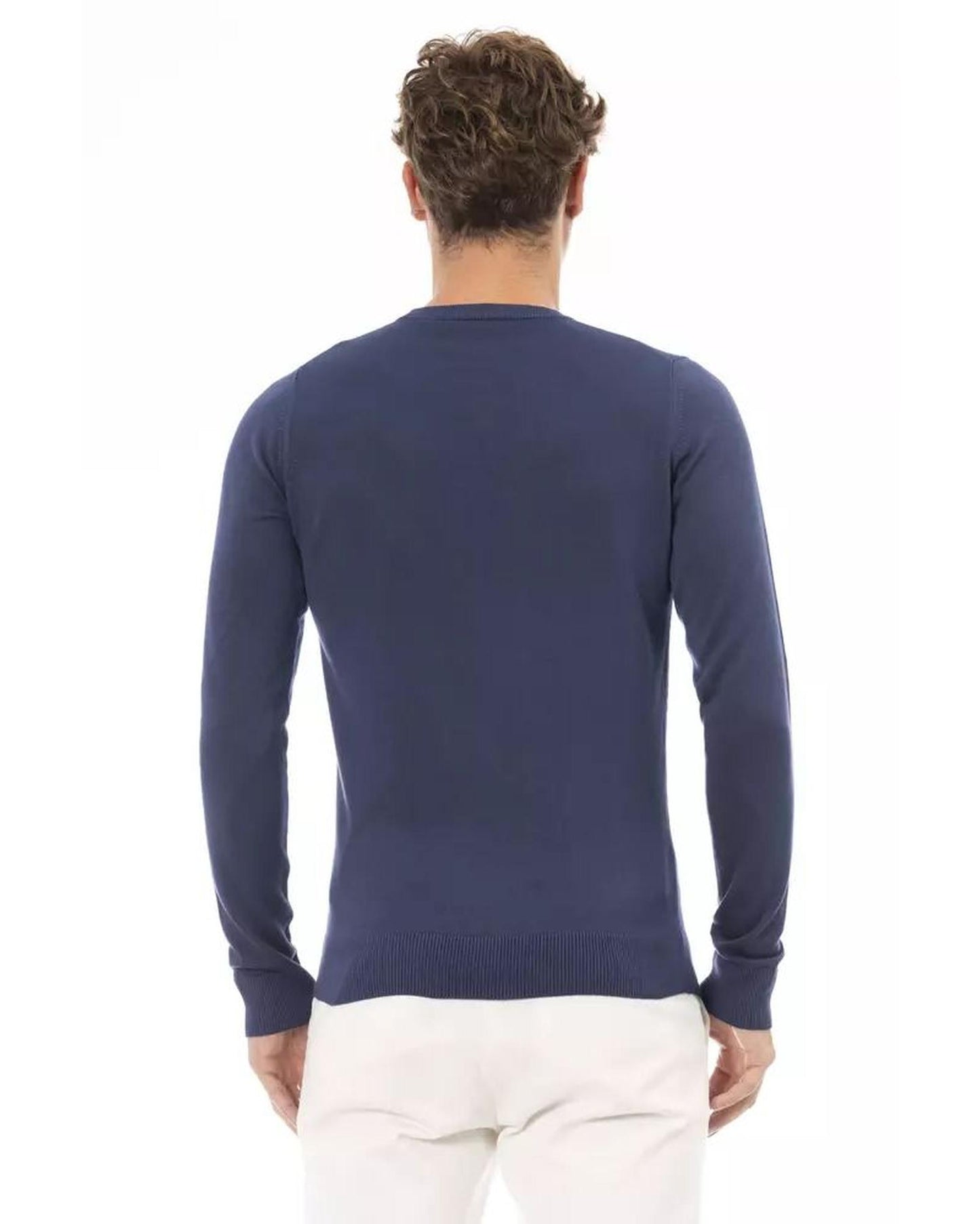 Baldinini Trend Men's Blue Modal Sweater - 52 IT